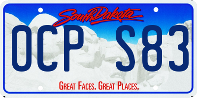 SD license plate 0CPS83