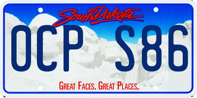 SD license plate 0CPS86