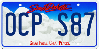 SD license plate 0CPS87