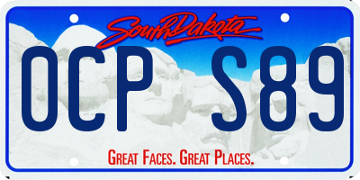 SD license plate 0CPS89