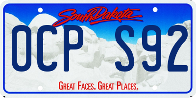 SD license plate 0CPS92