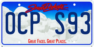 SD license plate 0CPS93