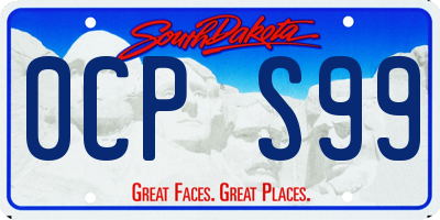 SD license plate 0CPS99