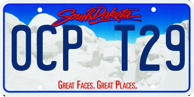SD license plate 0CPT29