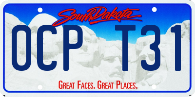 SD license plate 0CPT31
