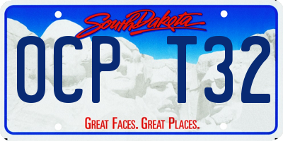 SD license plate 0CPT32