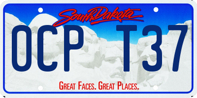 SD license plate 0CPT37