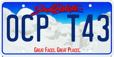 SD license plate 0CPT43