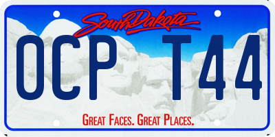 SD license plate 0CPT44
