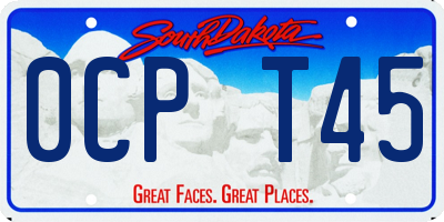 SD license plate 0CPT45