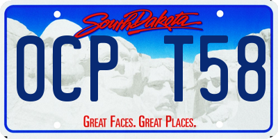 SD license plate 0CPT58