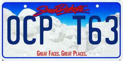 SD license plate 0CPT63