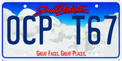 SD license plate 0CPT67