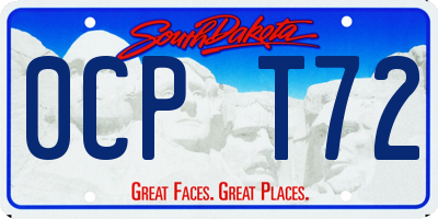 SD license plate 0CPT72