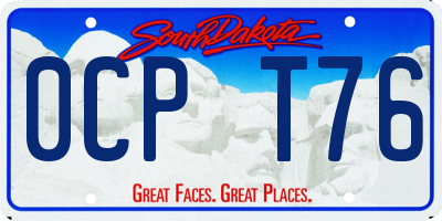 SD license plate 0CPT76