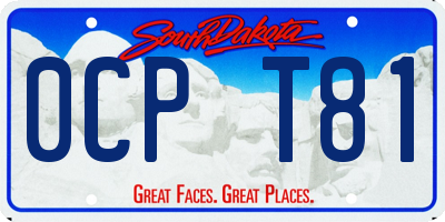 SD license plate 0CPT81