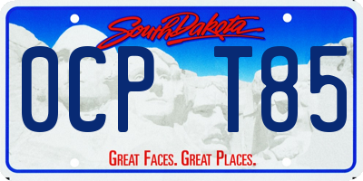 SD license plate 0CPT85
