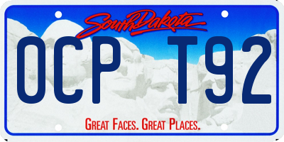 SD license plate 0CPT92