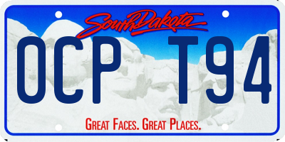 SD license plate 0CPT94
