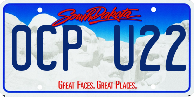 SD license plate 0CPU22