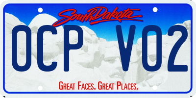 SD license plate 0CPV02
