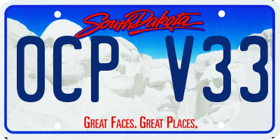 SD license plate 0CPV33