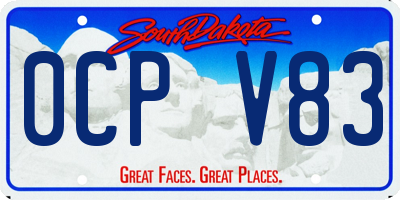 SD license plate 0CPV83