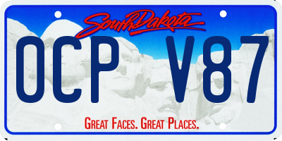SD license plate 0CPV87