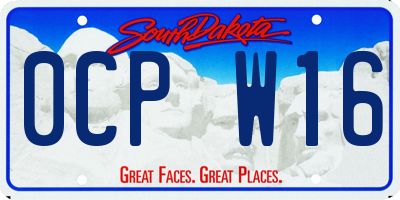 SD license plate 0CPW16