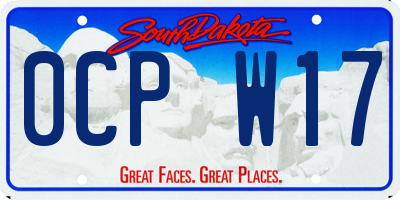 SD license plate 0CPW17