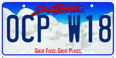 SD license plate 0CPW18