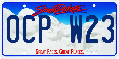 SD license plate 0CPW23