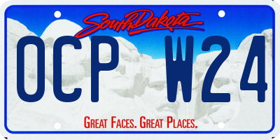 SD license plate 0CPW24