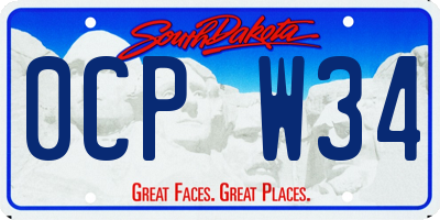 SD license plate 0CPW34