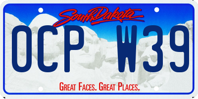 SD license plate 0CPW39