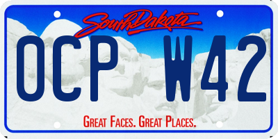 SD license plate 0CPW42