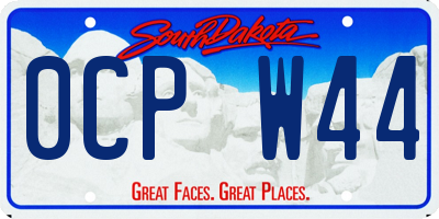 SD license plate 0CPW44