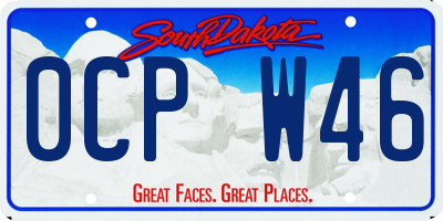 SD license plate 0CPW46