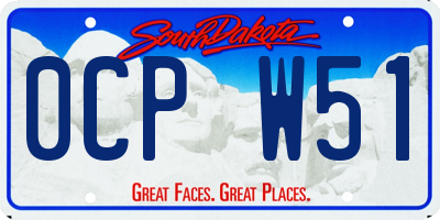 SD license plate 0CPW51