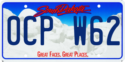 SD license plate 0CPW62