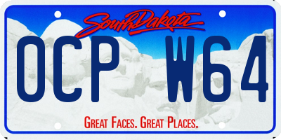 SD license plate 0CPW64