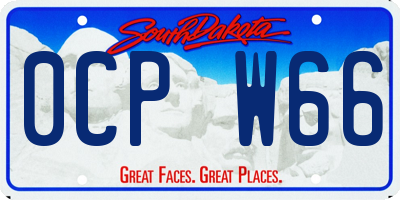 SD license plate 0CPW66