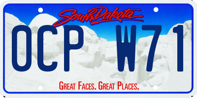 SD license plate 0CPW71