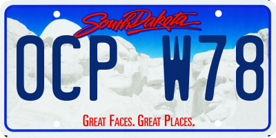 SD license plate 0CPW78