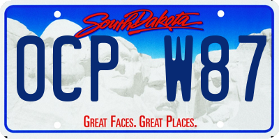 SD license plate 0CPW87