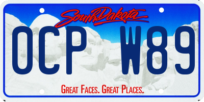 SD license plate 0CPW89