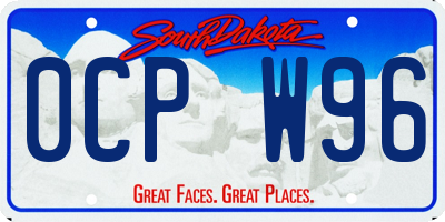 SD license plate 0CPW96