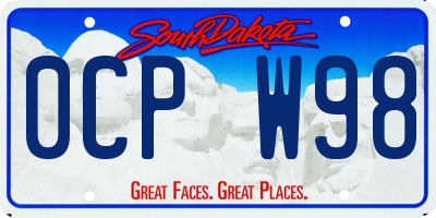 SD license plate 0CPW98
