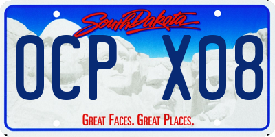 SD license plate 0CPX08