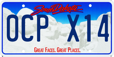 SD license plate 0CPX14